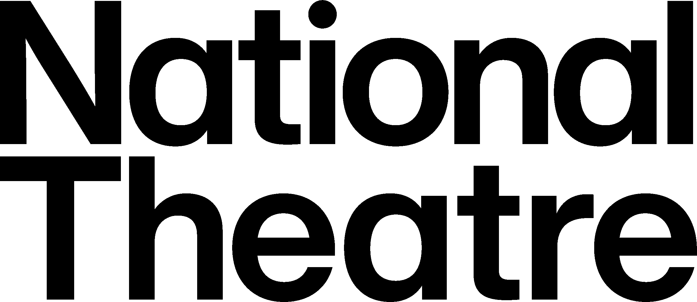 The National Theatre logo in black text and white background.