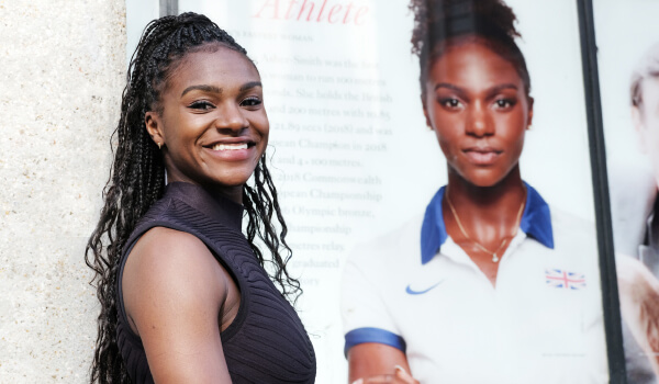 Dina Asher-Smith visiting her window at the Strand Camp Campus
