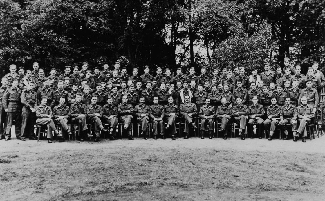 Group photo of London medical students who went to Bergen-Belsen