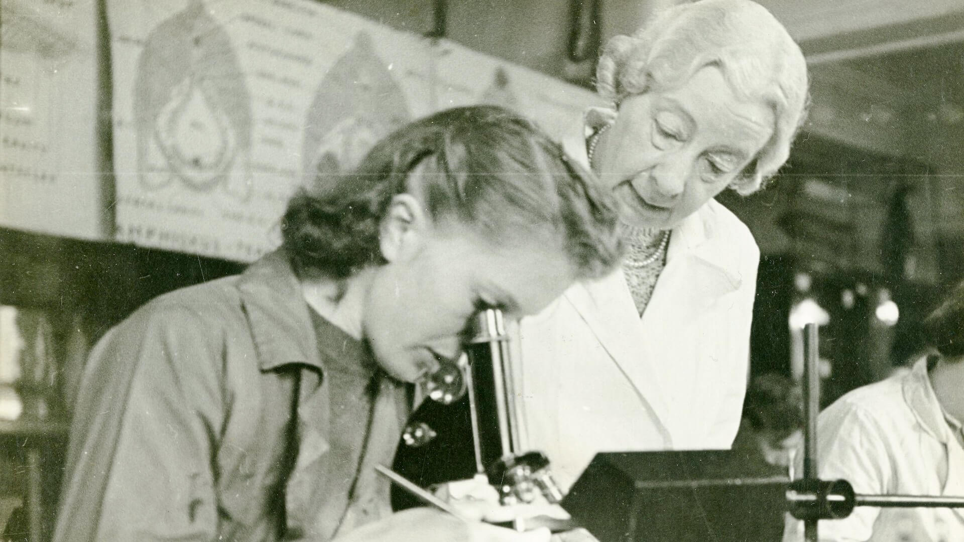 Photographs of student life at King’s, 1943, taken for a Picture Post article. Views of work in the Zoology lab include Professor Doris Mackinnon (in lab coat), the first woman professor at King’s..